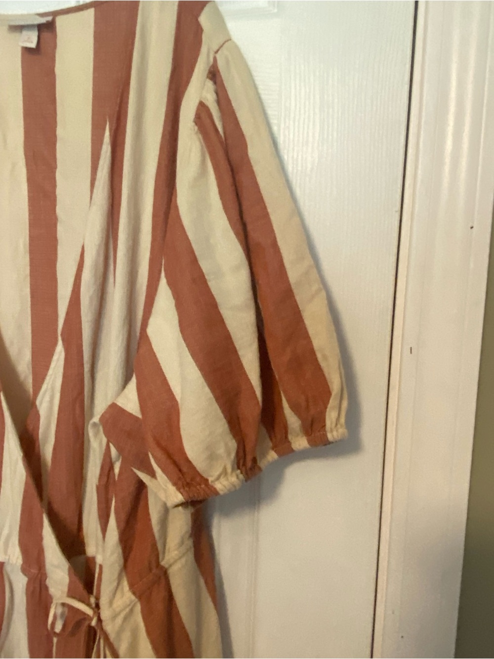 Knox Rose Rust and Cream Striped True Wrap Maxi dress Sz 3X - Picture 6 of 8